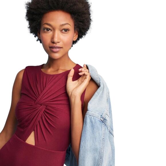 Anthropologie Bailey 44 Knotted Cutout Fitted Bodycon Strerchy Dress Size Medium - Picture 2 of 16